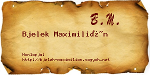 Bjelek Maximilián névjegykártya